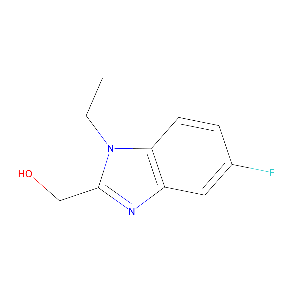 (1-ethyl-5-fluoro-1H-1,3-benzodiazol-2-yl)methanol molecular structure, CAS 1344040-91-0