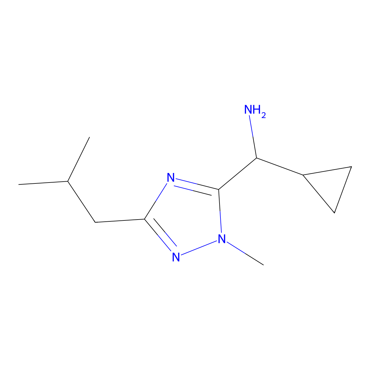 Cyclopropyl(3-isobutyl-1-methyl-1h-1,2,4-triazol-5-yl)methanamine molecular structure, CAS 1344042-56-3