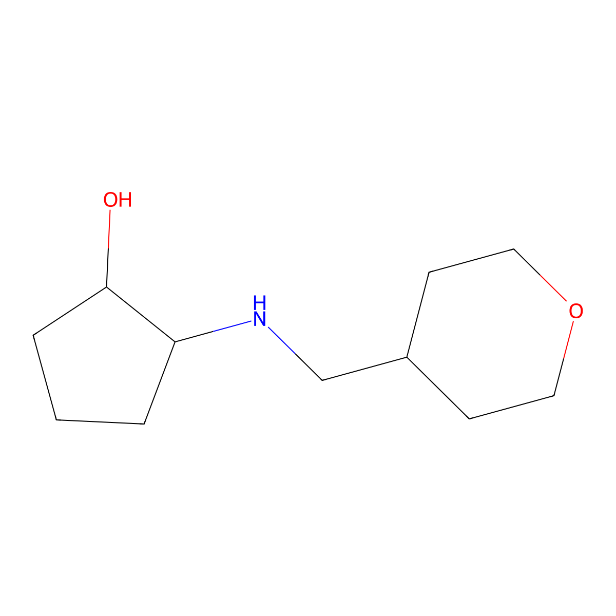2-{[(Oxan-4-yl)methyl]amino}cyclopentan-1-ol molecular structure, CAS 1344043-77-1