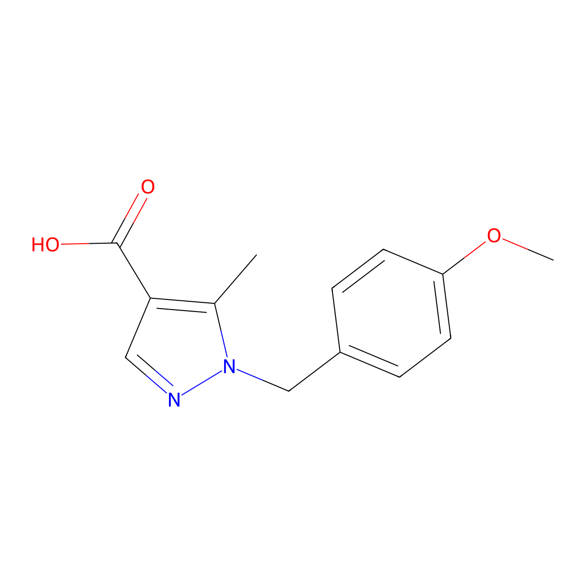 1-(4-Methoxybenzyl)-5-methyl-1H-pyrazole-4-carboxylic acid molecular structure, CAS 1344045-75-5