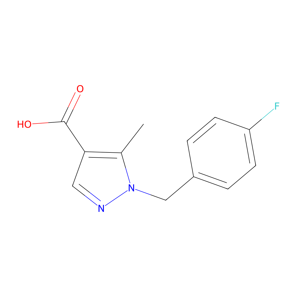 1-(4-Fluorobenzyl)-5-methyl-1H-pyrazole-4-carboxylic acid molecular structure, CAS 1344045-93-7