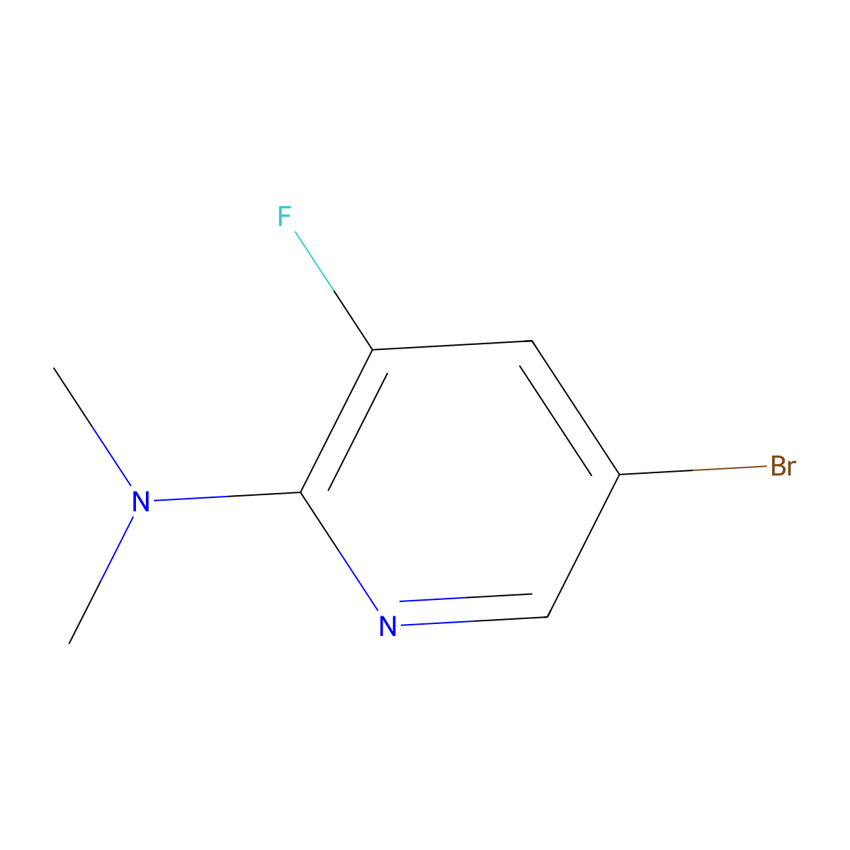 5-Bromo-3-fluoro-N,N-dimethyl-2-pyridinamine molecular structure, CAS 1344046-09-8