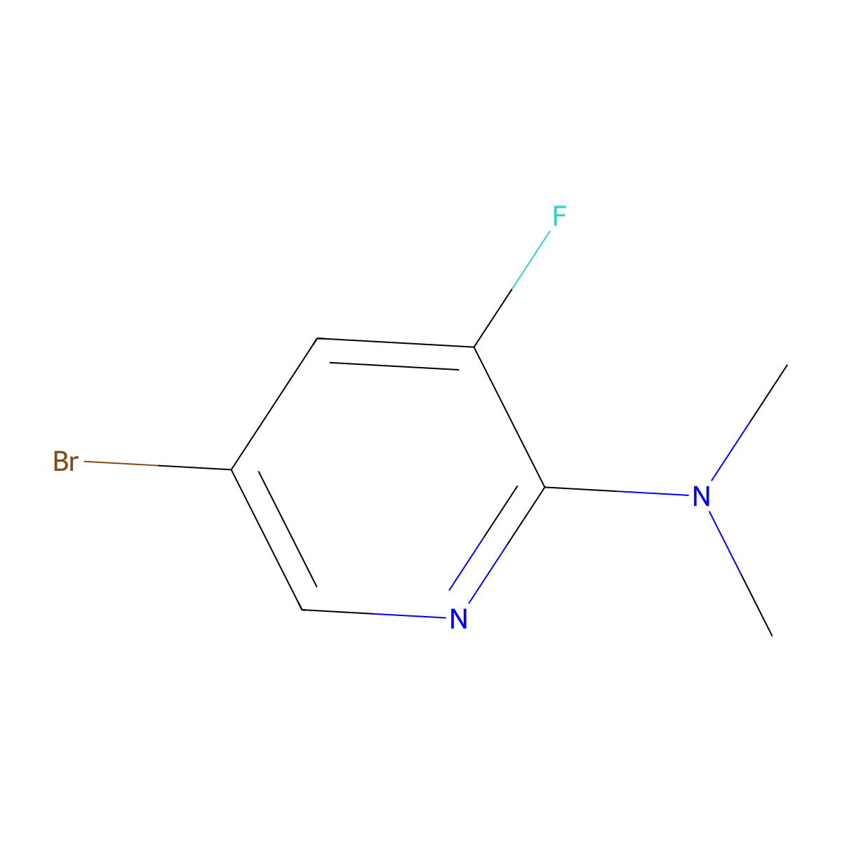 5-Bromo-3-fluoro-N,N-dimethyl-2-pyridinamine molecular structure, CAS 1344046-09-8