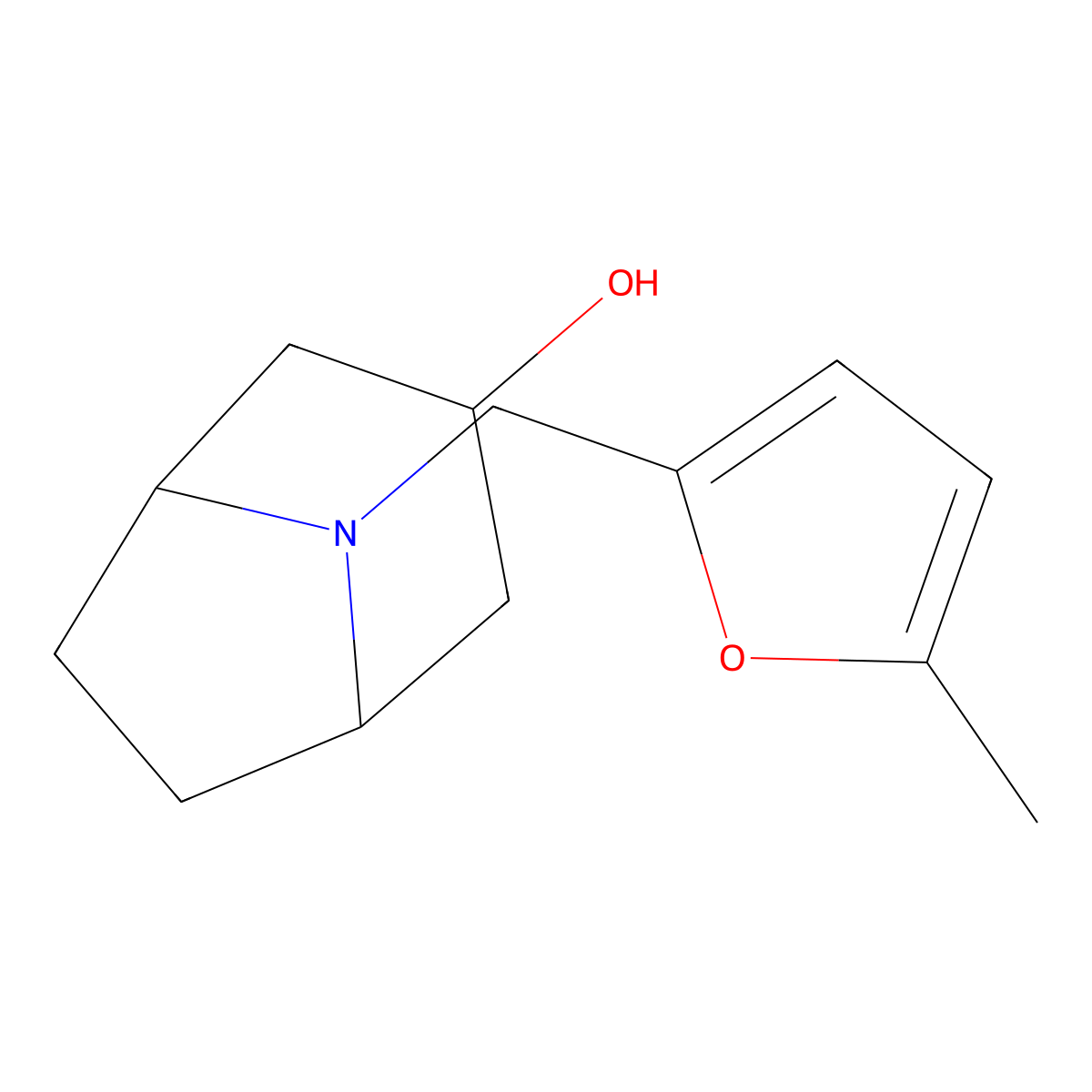 8-[(5-Methylfuran-2-yl)methyl]-8-azabicyclo[3.2.1]octan-3-ol molecular structure, CAS 1344050-14-1