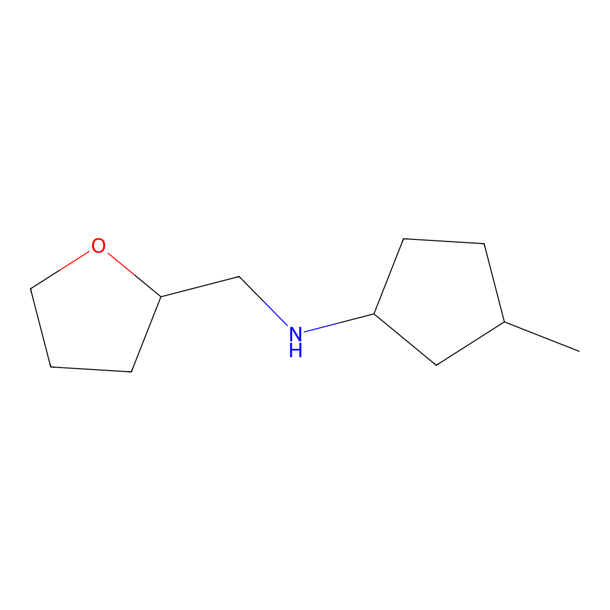 3-methyl-N-[(oxolan-2-yl)methyl]cyclopentan-1-amine molecular structure, CAS 1344050-53-8