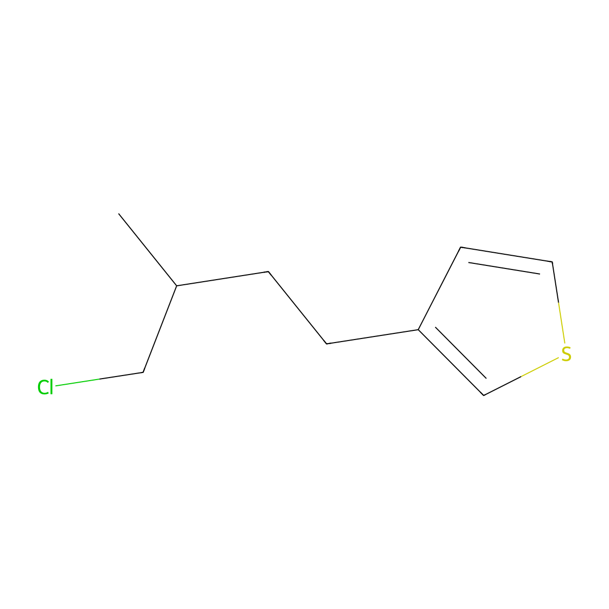 3-(4-Chloro-3-methylbutyl)thiophene molecular structure, CAS 1344051-00-8