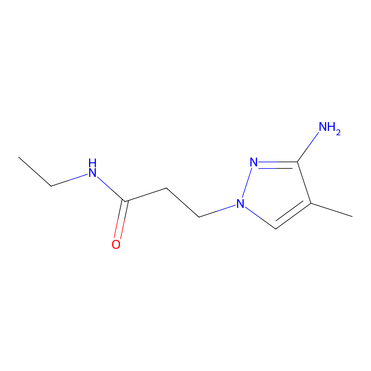 3-(3-Amino-4-methyl-1h-pyrazol-1-yl)-N-ethylpropanamide molecular structure, CAS 1344051-94-0