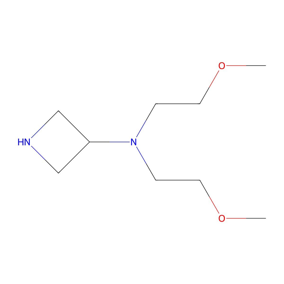 N,N-bis(2-methoxyethyl)azetidin-3-amine molecular structure, CAS 1344052-14-7
