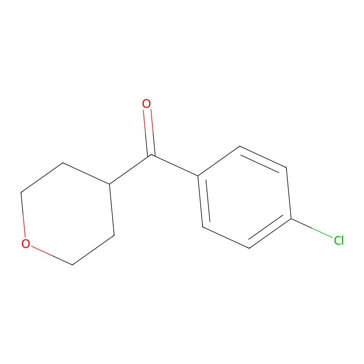 4-(4-Chlorobenzoyl)oxane molecular structure, CAS 1344053-12-8