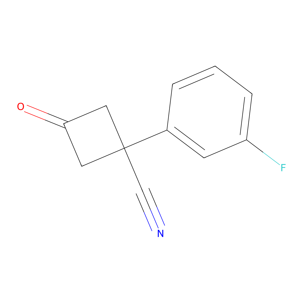 1-(3-Fluorophenyl)-3-oxocyclobutane-1-carbonitrile molecular structure, CAS 1344053-99-1