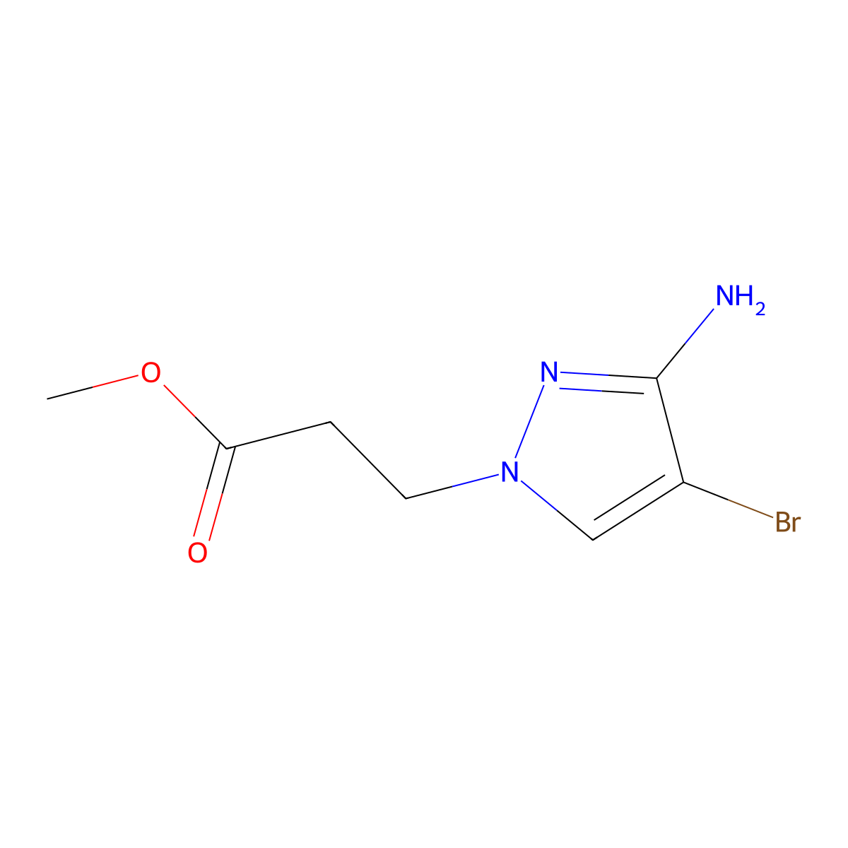 Methyl 3-(3-amino-4-bromo-1h-pyrazol-1-yl)propanoate molecular structure, CAS 1344054-08-5