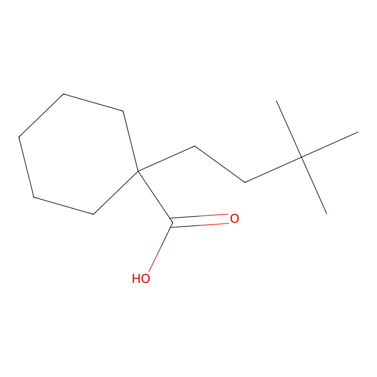 1-(3,3-Dimethylbutyl)cyclohexane-1-carboxylic acid molecular structure, CAS 1344055-91-9