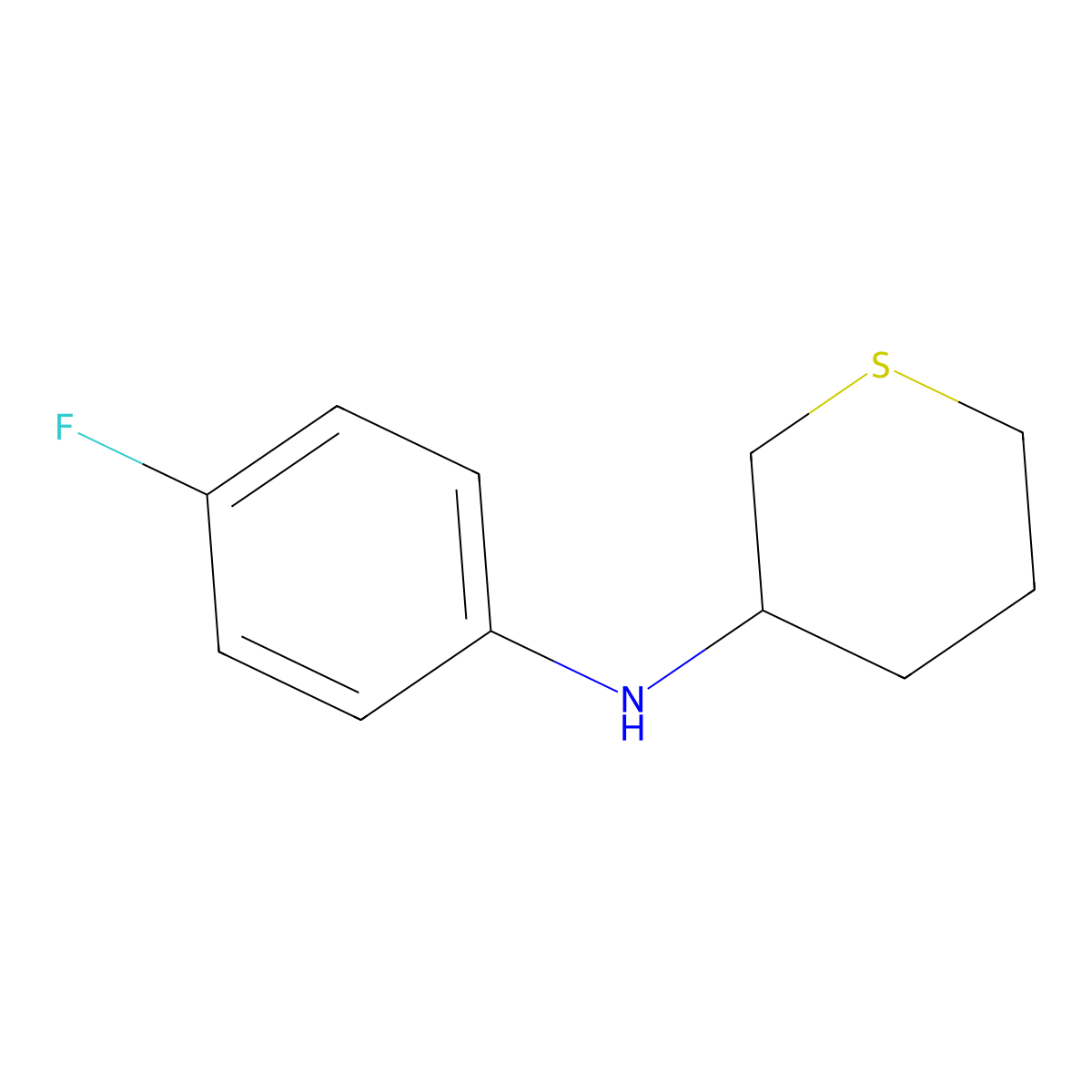 N-(4-fluorophenyl)thian-3-amine molecular structure, CAS 1344056-15-0