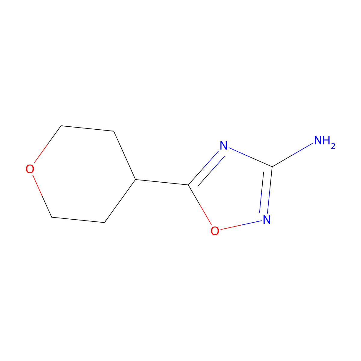 5-(Oxan-4-yl)-1,2,4-oxadiazol-3-amine molecular structure, CAS 1344056-58-1