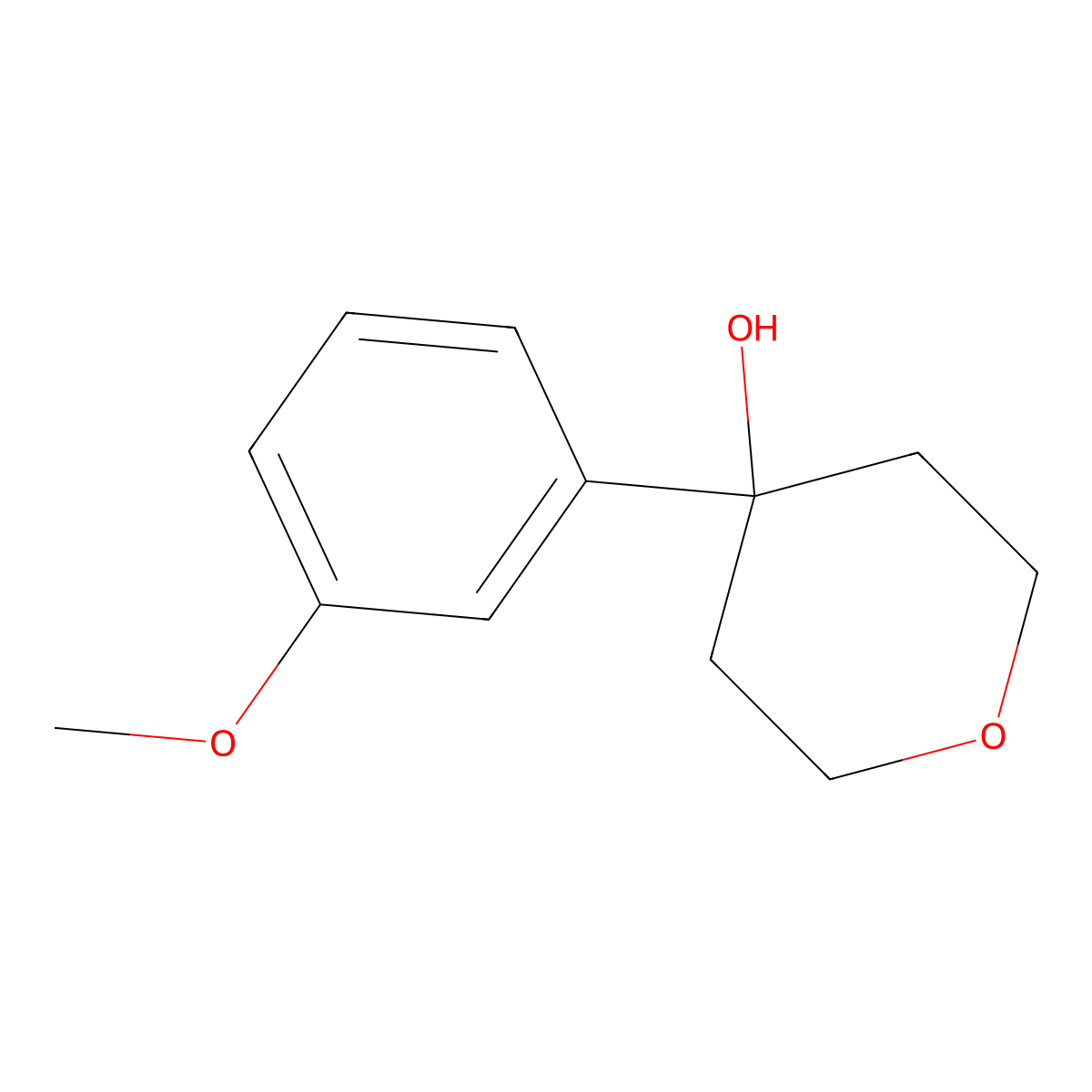 4-(3-methoxyphenyl)tetrahydro-2H-pyran-4-ol molecular structure, CAS 1344057-58-4