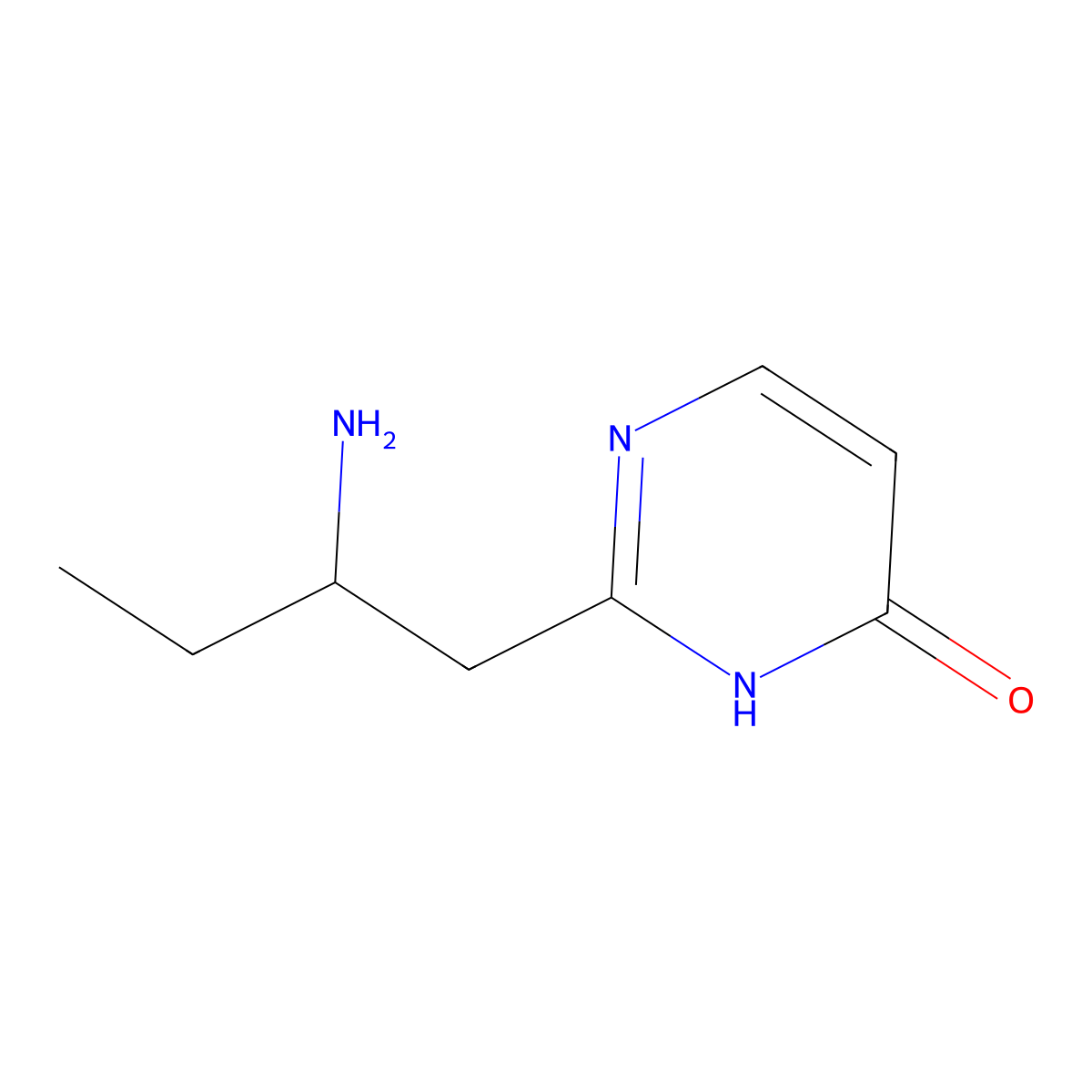 2-(2-Aminobutyl)-3,4-dihydropyrimidin-4-one molecular structure, CAS 1344058-37-2