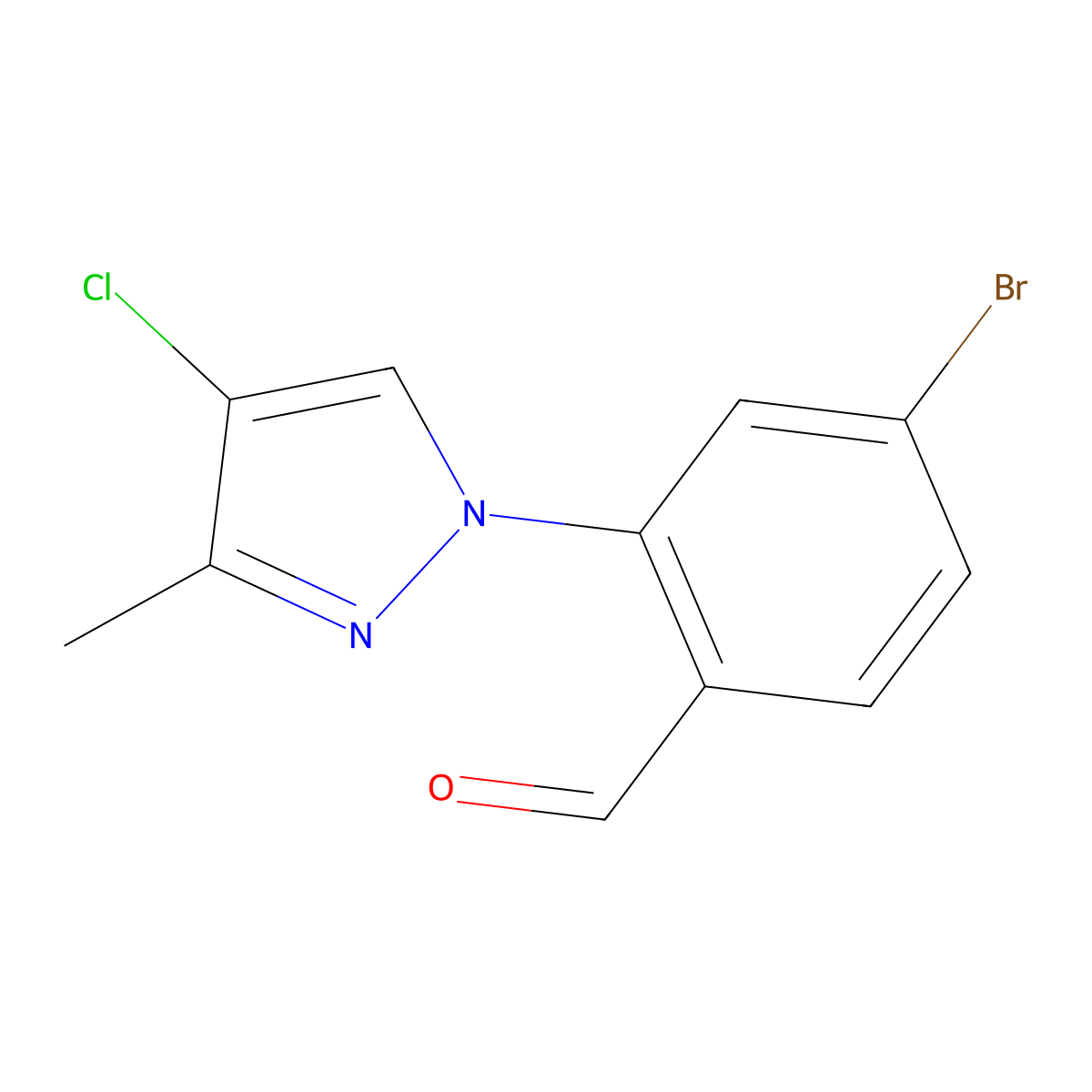 4-Bromo-2-(4-chloro-3-methyl-1h-pyrazol-1-yl)benzaldehyde molecular structure, CAS 1344059-28-4