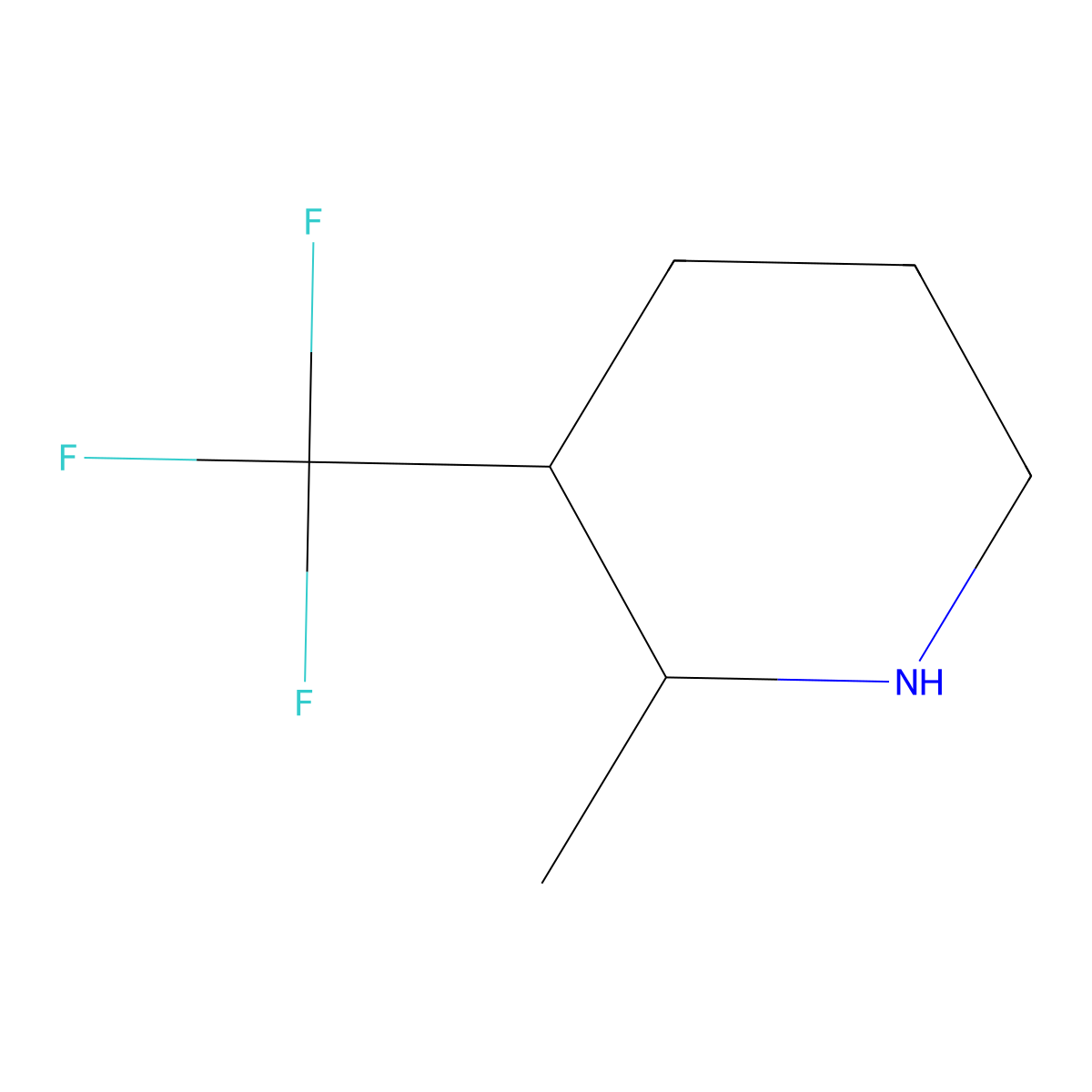 2-Methyl-3-(trifluoromethyl)piperidine molecular structure, CAS 1344061-79-5