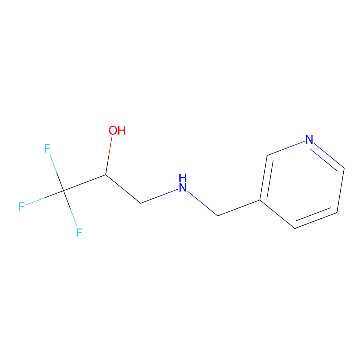 1,1,1-Trifluoro-3-((pyridin-3-ylmethyl)amino)propan-2-ol molecular structure, CAS 1344062-28-7