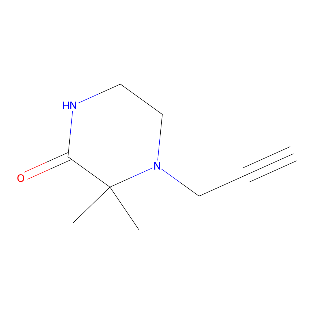 3,3-Dimethyl-4-(prop-2-yn-1-yl)piperazin-2-one molecular structure, CAS 1344062-84-5