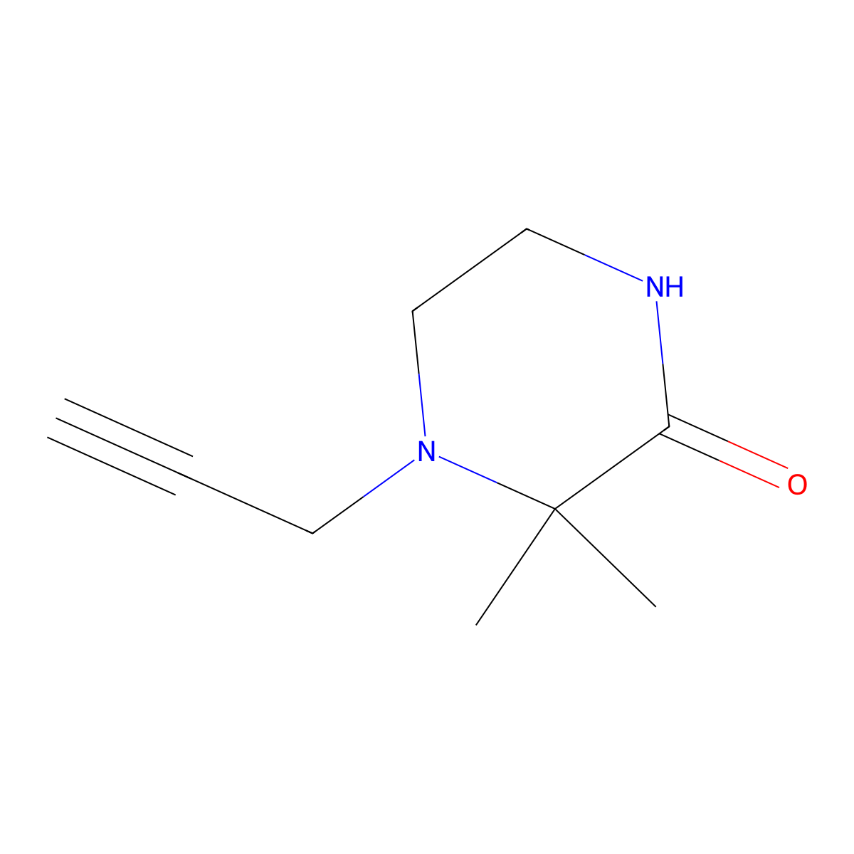 3,3-Dimethyl-4-(prop-2-yn-1-yl)piperazin-2-one molecular structure, CAS 1344062-84-5