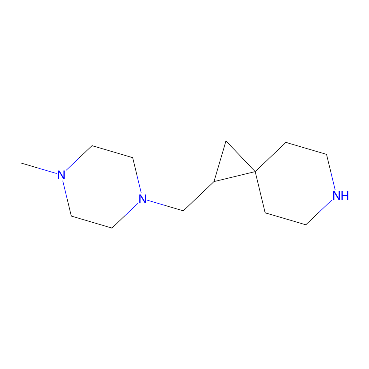 1-[(4-Methylpiperazin-1-yl)methyl]-6-azaspiro[2.5]octane molecular structure, CAS 1344063-40-6