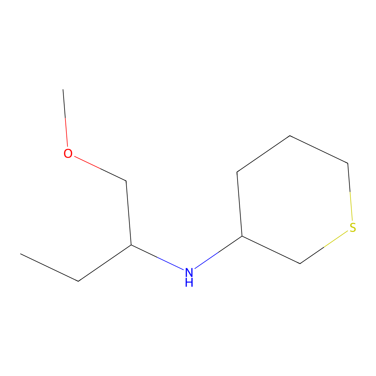 N-(1-Methoxybutan-2-yl)tetrahydro-2H-thiopyran-3-amine molecular structure, CAS 1344064-41-0