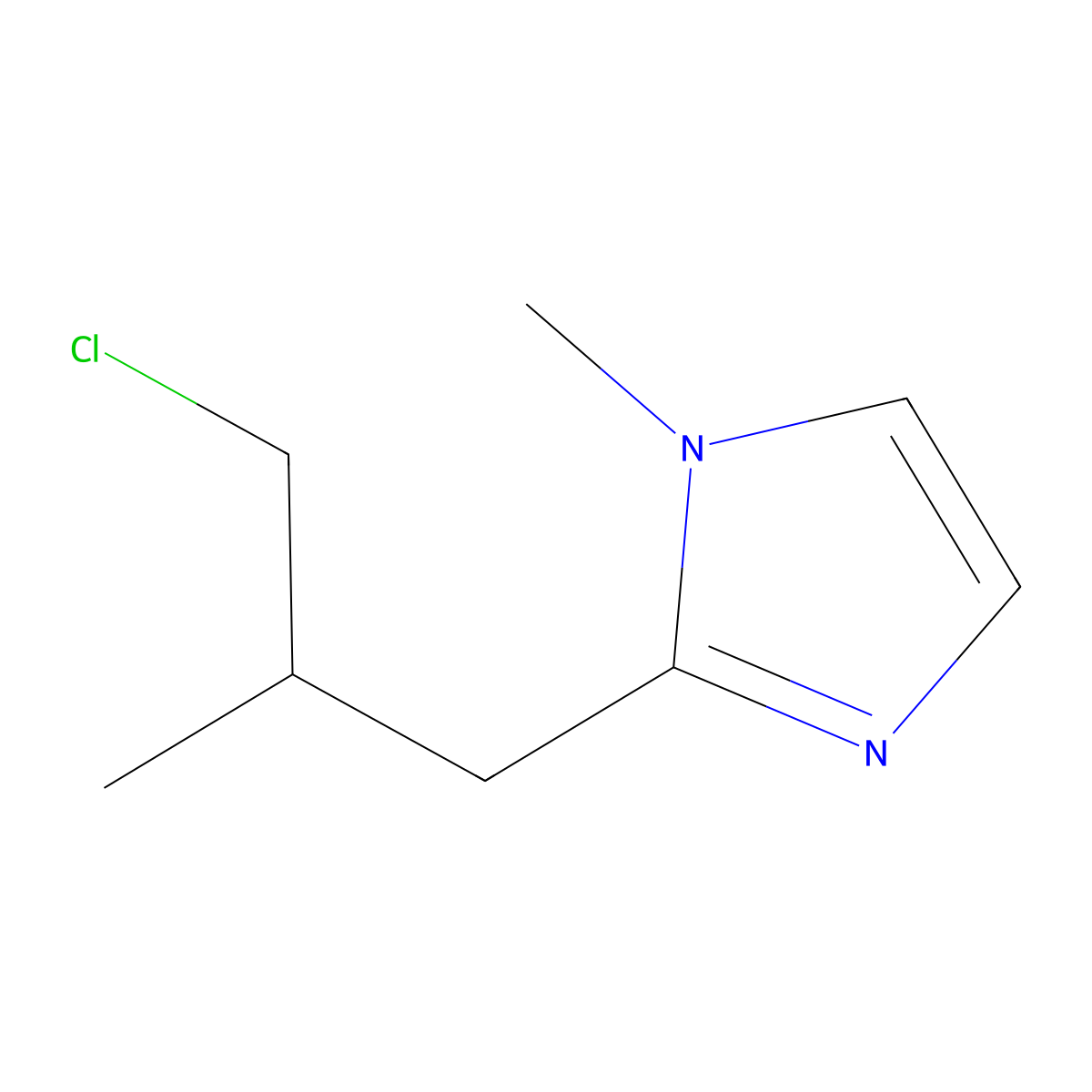 2-(3-chloro-2-methylpropyl)-1-methyl-1H-imidazole molecular structure, CAS 1344065-18-4