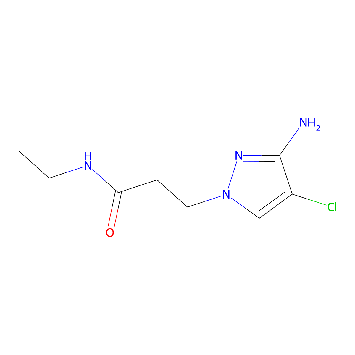 3-(3-Amino-4-chloro-1h-pyrazol-1-yl)-N-ethylpropanamide molecular structure, CAS 1344066-89-2