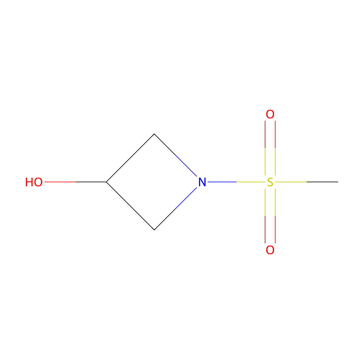 1-Methanesulfonylazetidin-3-ol molecular structure, CAS 1344068-80-9
