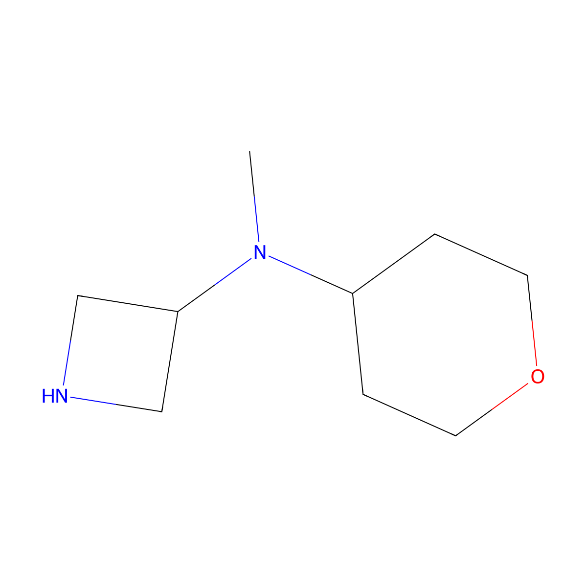 N-Methyl-N-(tetrahydro-2H-pyran-4-yl)azetidin-3-amine molecular structure, CAS 1344070-12-7