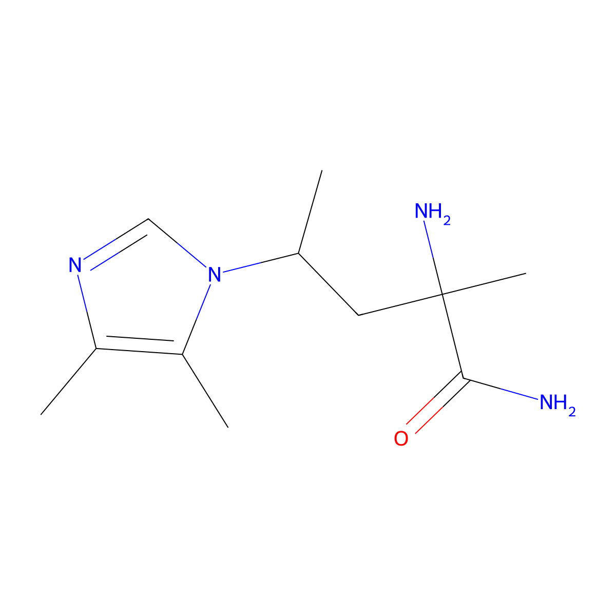 2-Amino-4-(4,5-dimethyl-1h-imidazol-1-yl)-2-methylpentanamide molecular structure, CAS 1344072-59-8