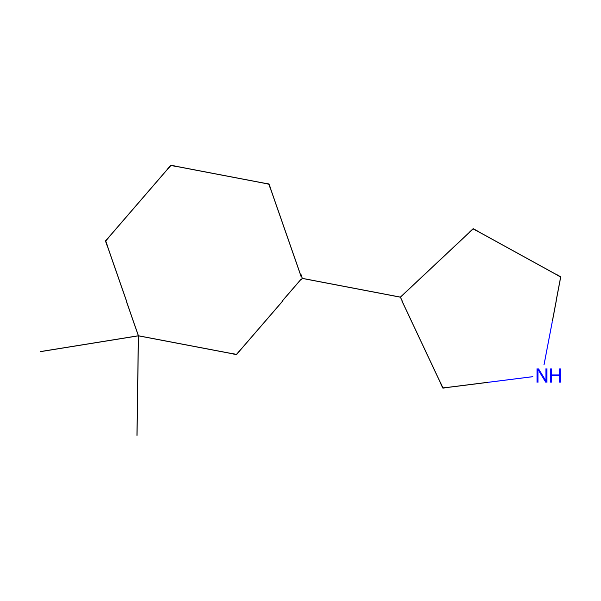 3-(3,3-Dimethylcyclohexyl)pyrrolidine molecular structure, CAS 1344072-61-2