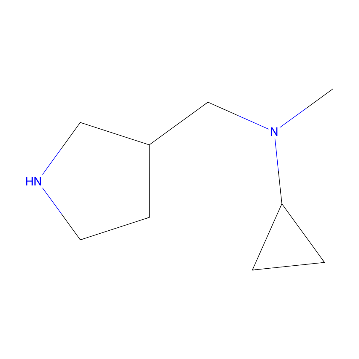 N-methyl-N-(pyrrolidin-3-ylmethyl)cyclopropanamine molecular structure, CAS 1344072-91-8