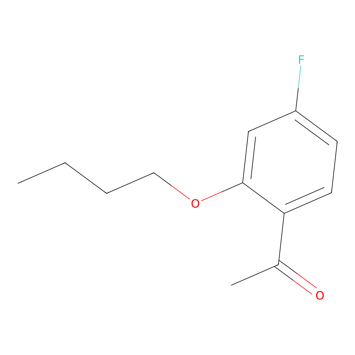 1-(2-Butoxy-4-fluorophenyl)ethanone molecular structure, CAS 1344075-33-7