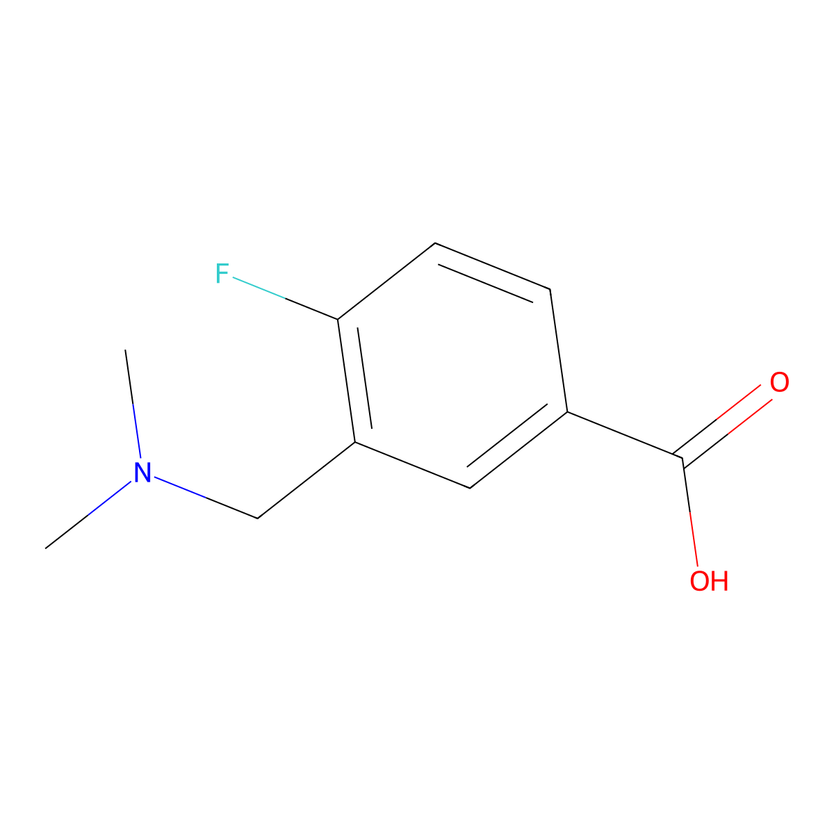 3-((Dimethylamino)methyl)-4-fluorobenzoic acid molecular structure, CAS 1344076-62-5