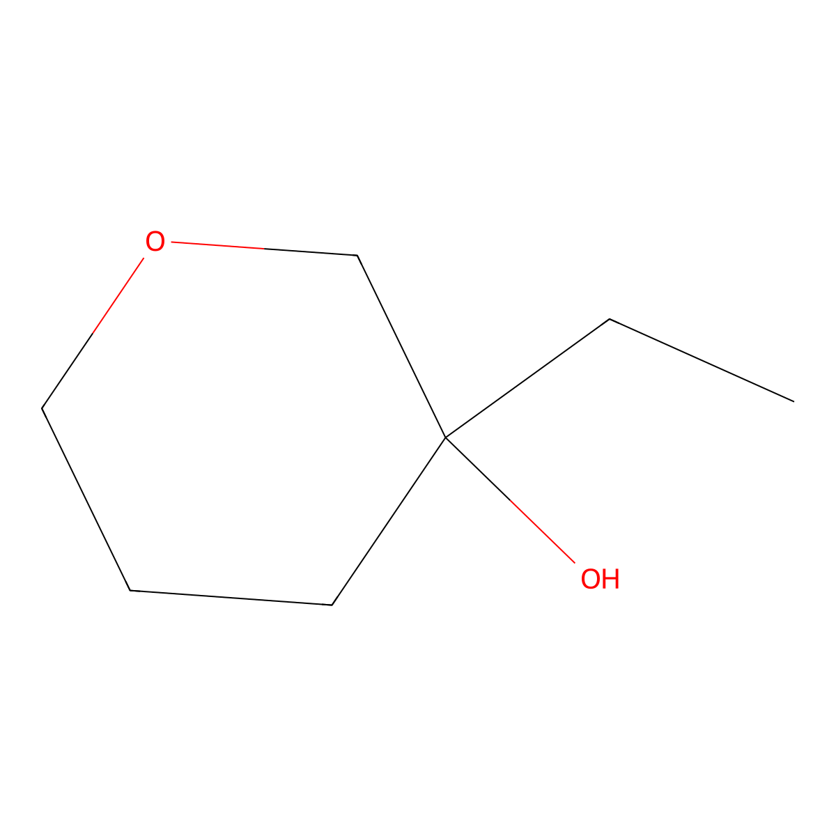 3-Ethyltetrahydro-2H-pyran-3-ol molecular structure, CAS 1344077-54-8