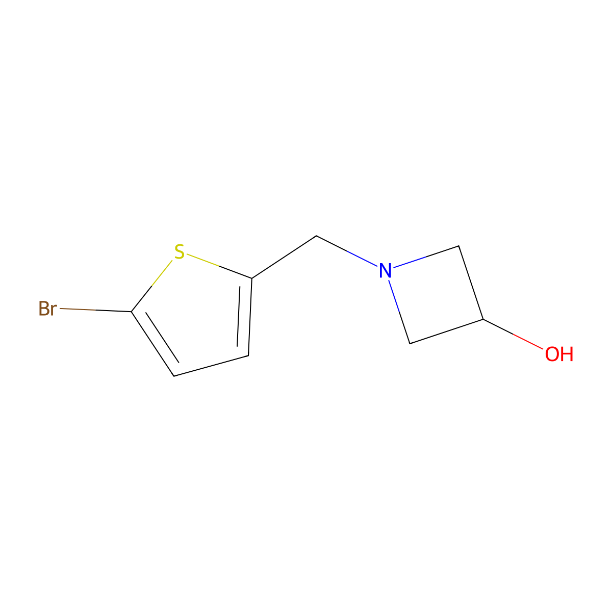1-[(5-Bromothiophen-2-yl)methyl]azetidin-3-ol molecular structure, CAS 1344077-79-7