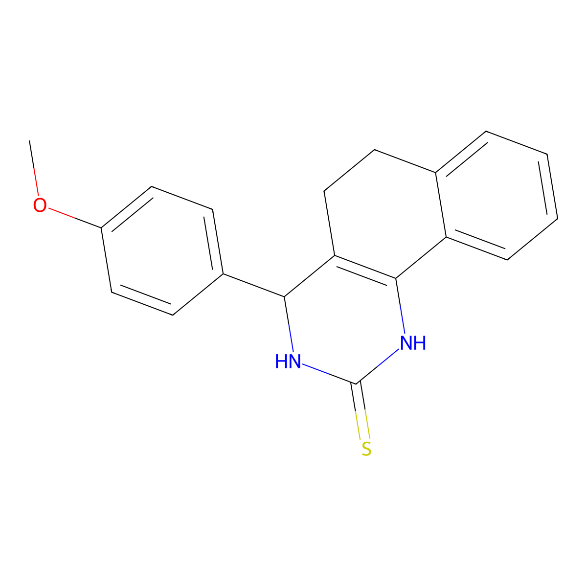 4-(4-methoxyphenyl)-3,4,5,6-tetrahydrobenzo[h]quinazoline-2(1H)-thione molecular structure, CAS 134408-32-5