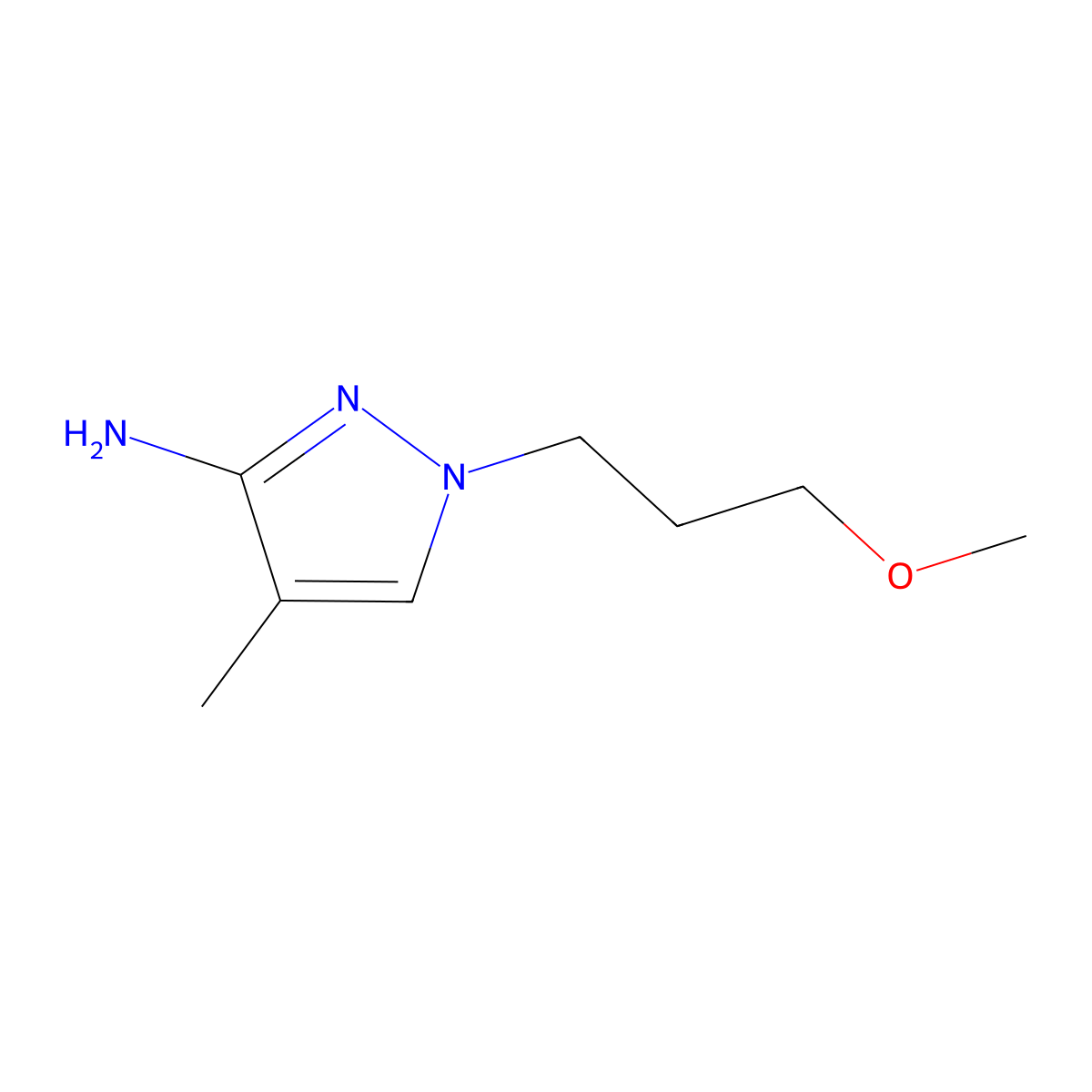 1-(3-methoxypropyl)-4-methyl-1H-pyrazol-3-amine molecular structure, CAS 1344080-35-8
