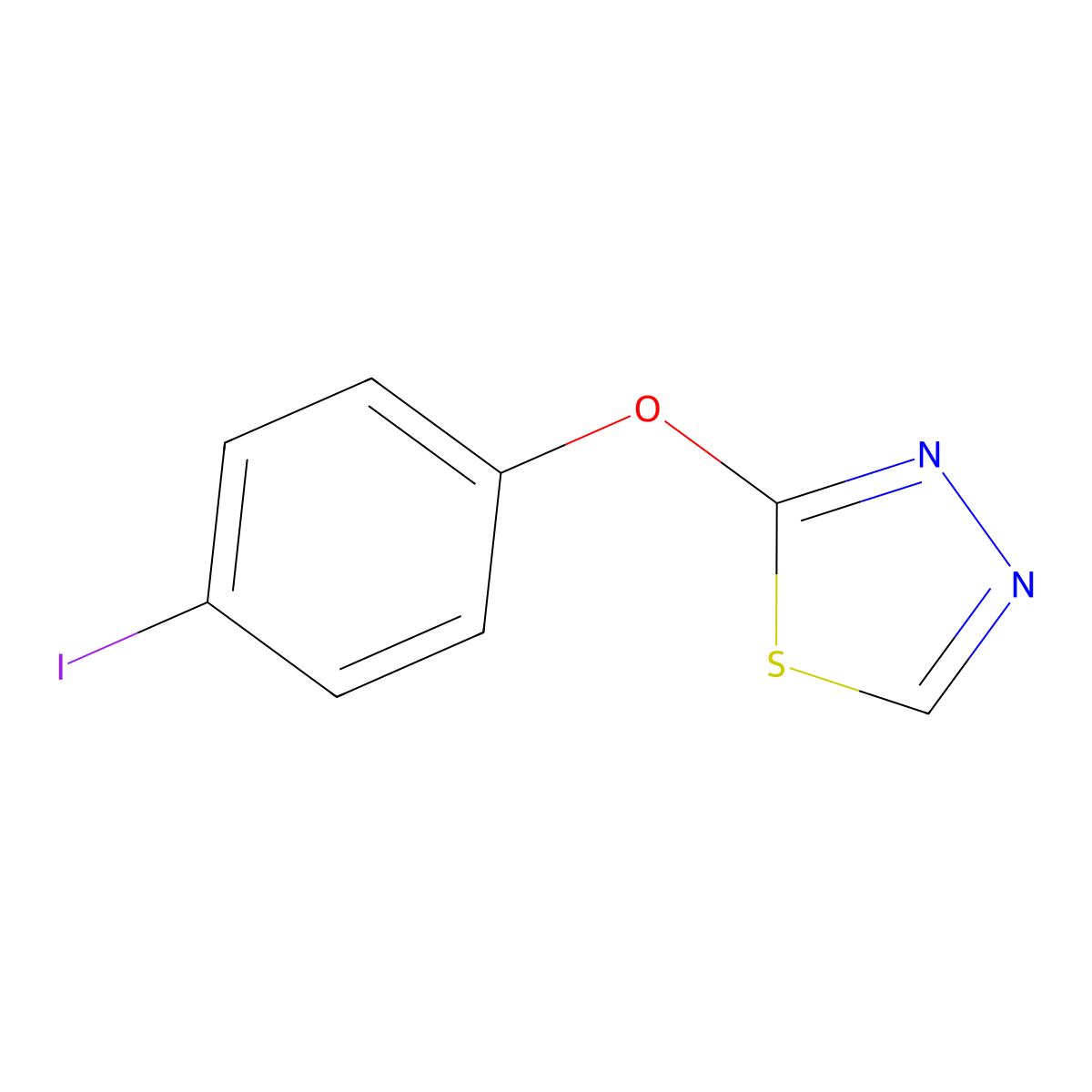 2-(4-Iodophenoxy)-1,3,4-thiadiazole molecular structure, CAS 1344080-51-8