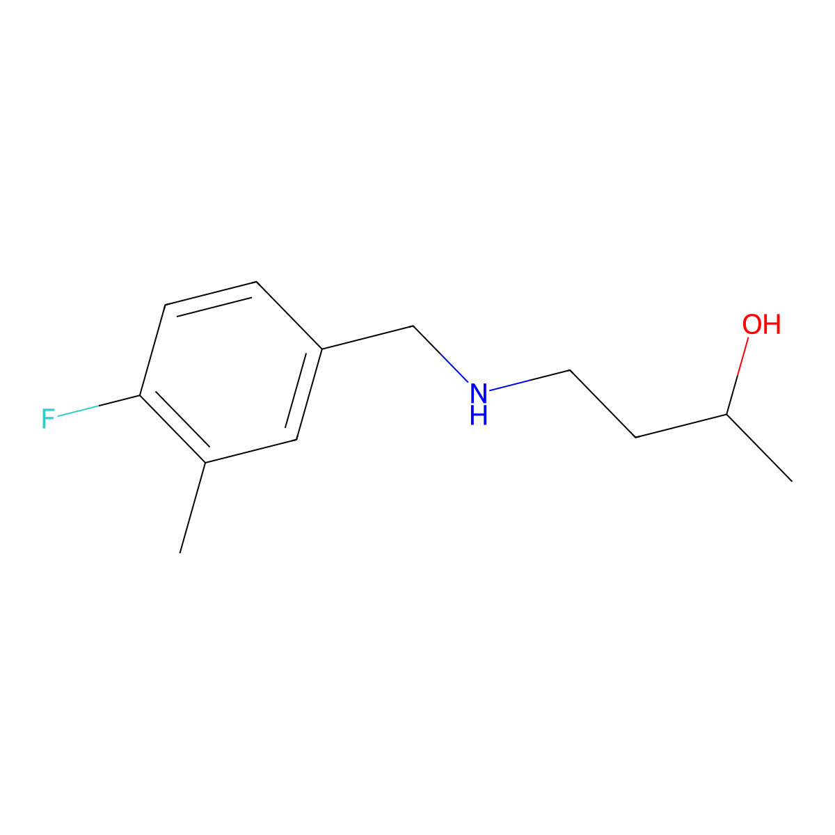 4-{[(4-Fluoro-3-methylphenyl)methyl]amino}butan-2-ol molecular structure, CAS 1344081-50-0