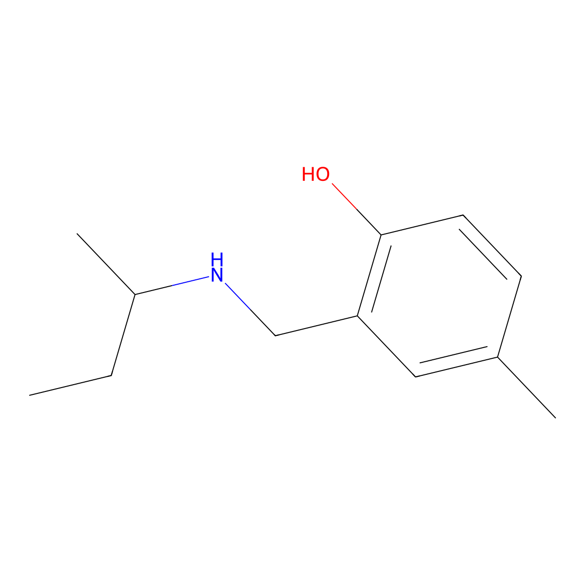 2-{[(Butan-2-yl)amino]methyl}-4-methylphenol molecular structure, CAS 1344082-16-1