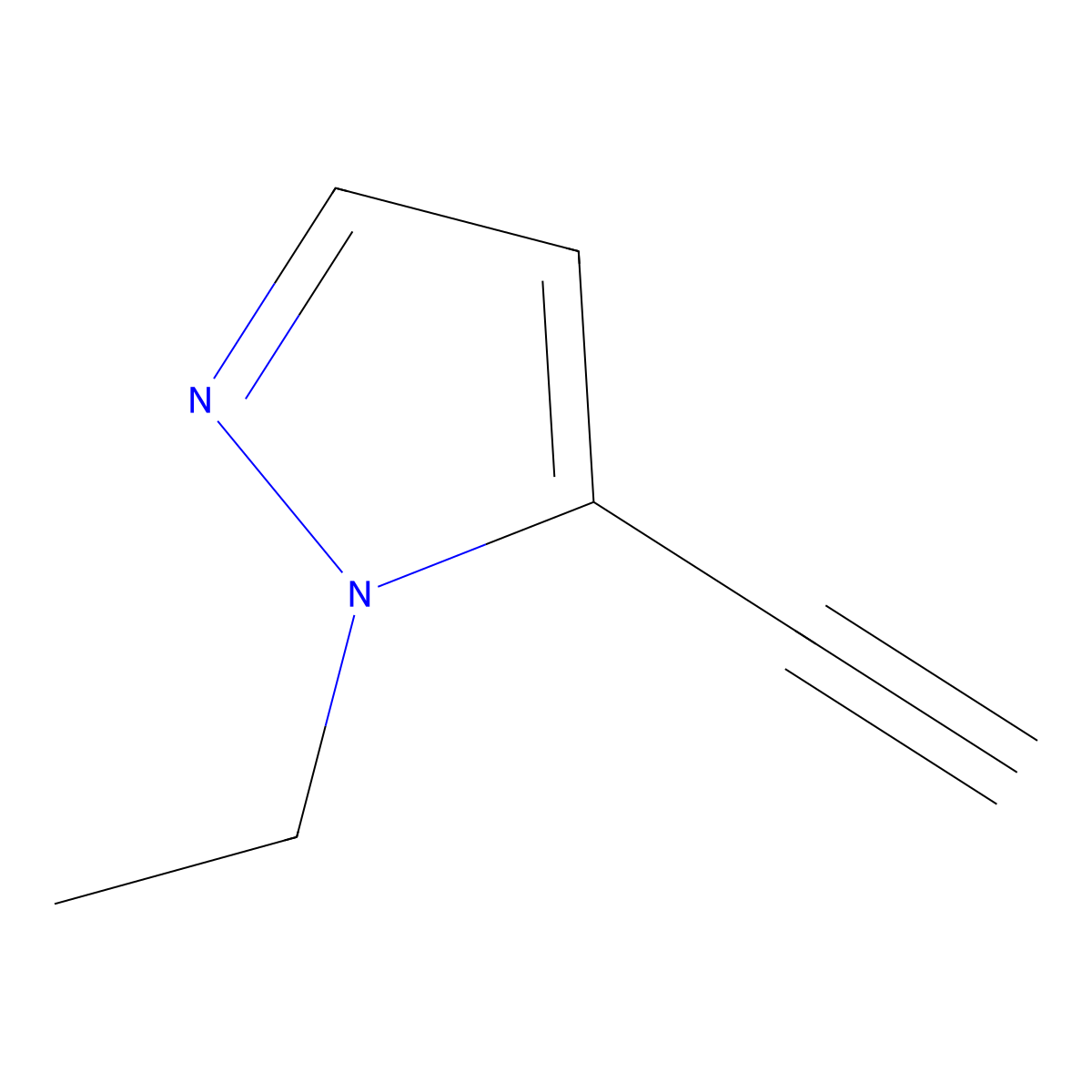 1-ethyl-5-ethynyl-1H-pyrazole molecular structure, CAS 1344083-08-4