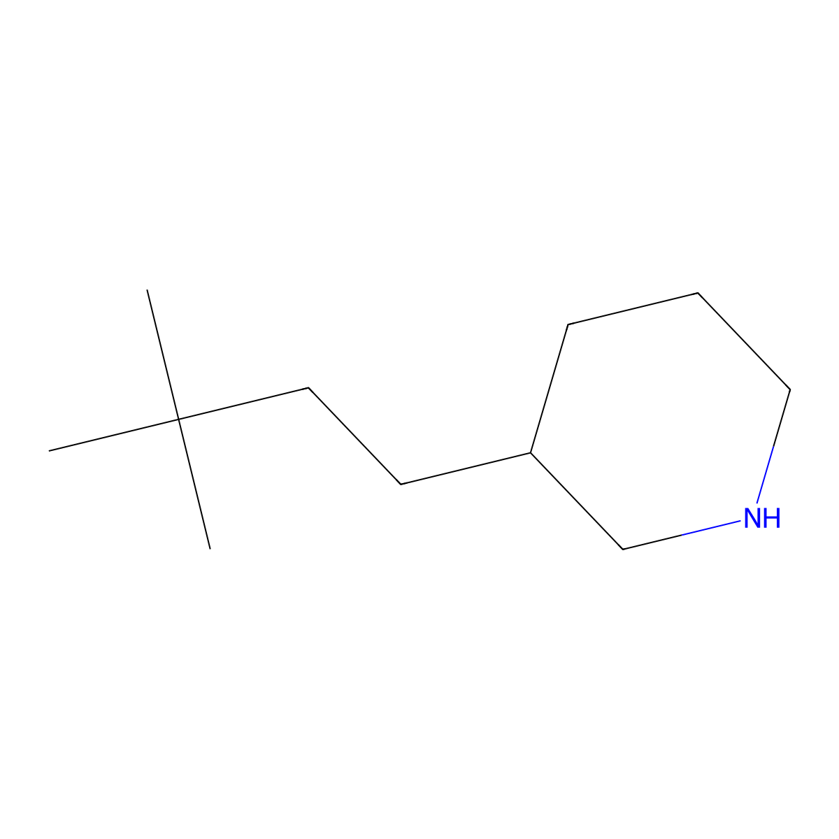 3-(3,3-Dimethylbutyl)piperidine molecular structure, CAS 1344084-64-5
