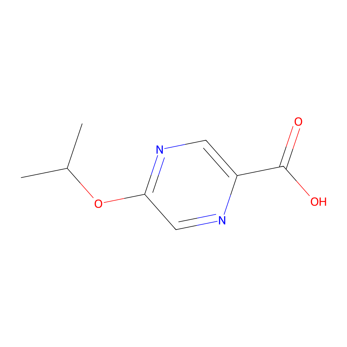 5-(Propan-2-yloxy)pyrazine-2-carboxylic acid molecular structure, CAS 1344086-34-5