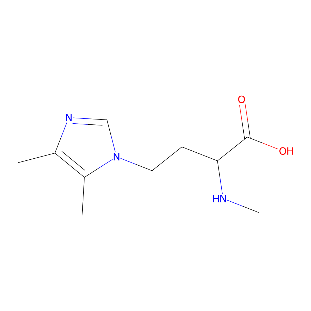 4-(4,5-Dimethyl-1h-imidazol-1-yl)-2-(methylamino)butanoic acid molecular structure, CAS 1344086-88-9
