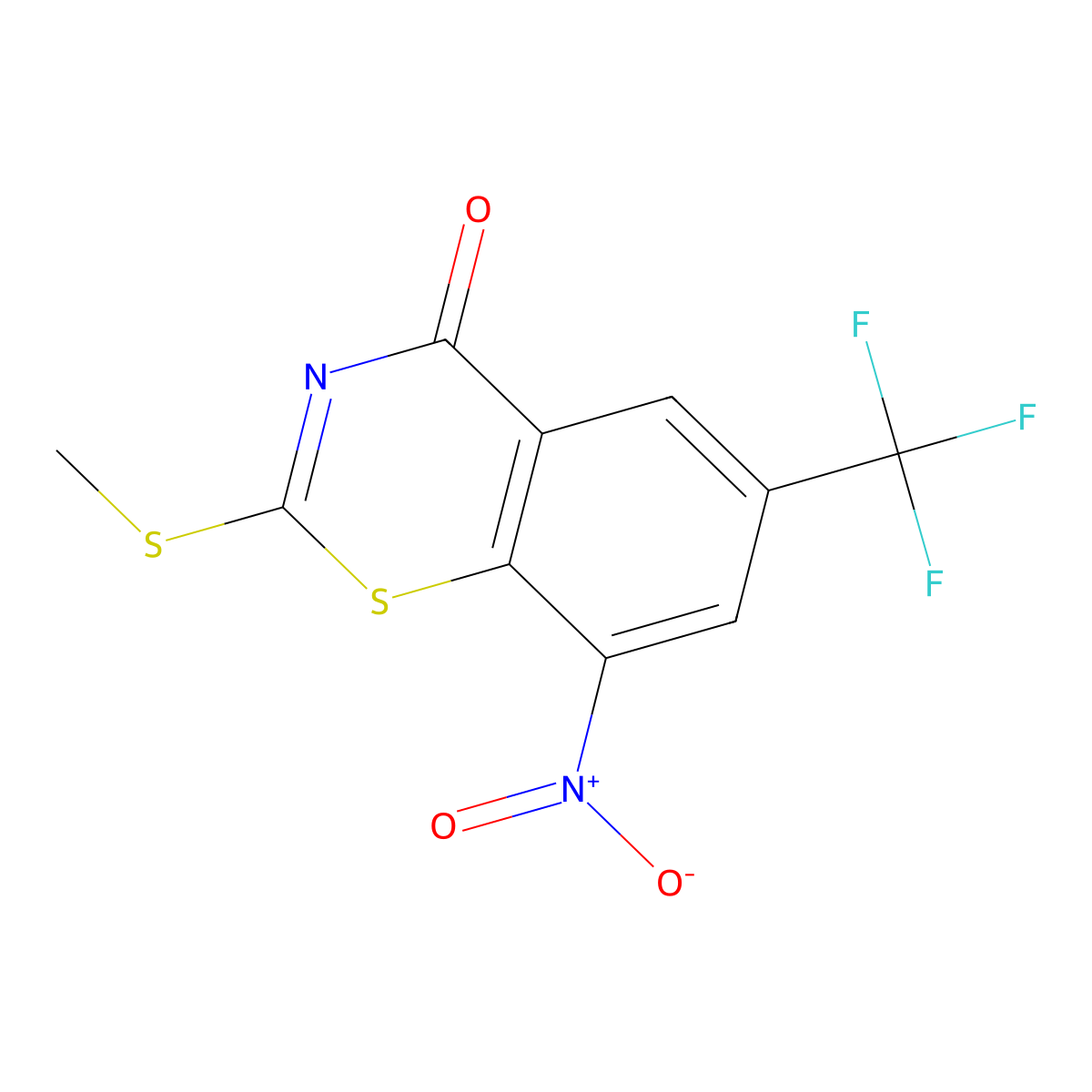 2-(Methylthio)-8-nitro-6-(trifluoromethyl)-4H-benzo[e][1,3]thiazin-4-one molecular structure, CAS 1344087-73-5