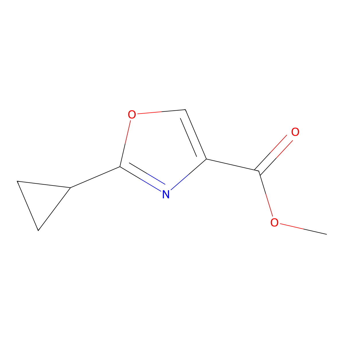 Methyl 2-cyclopropyloxazole-4-carboxylate molecular structure, CAS 1344088-62-5