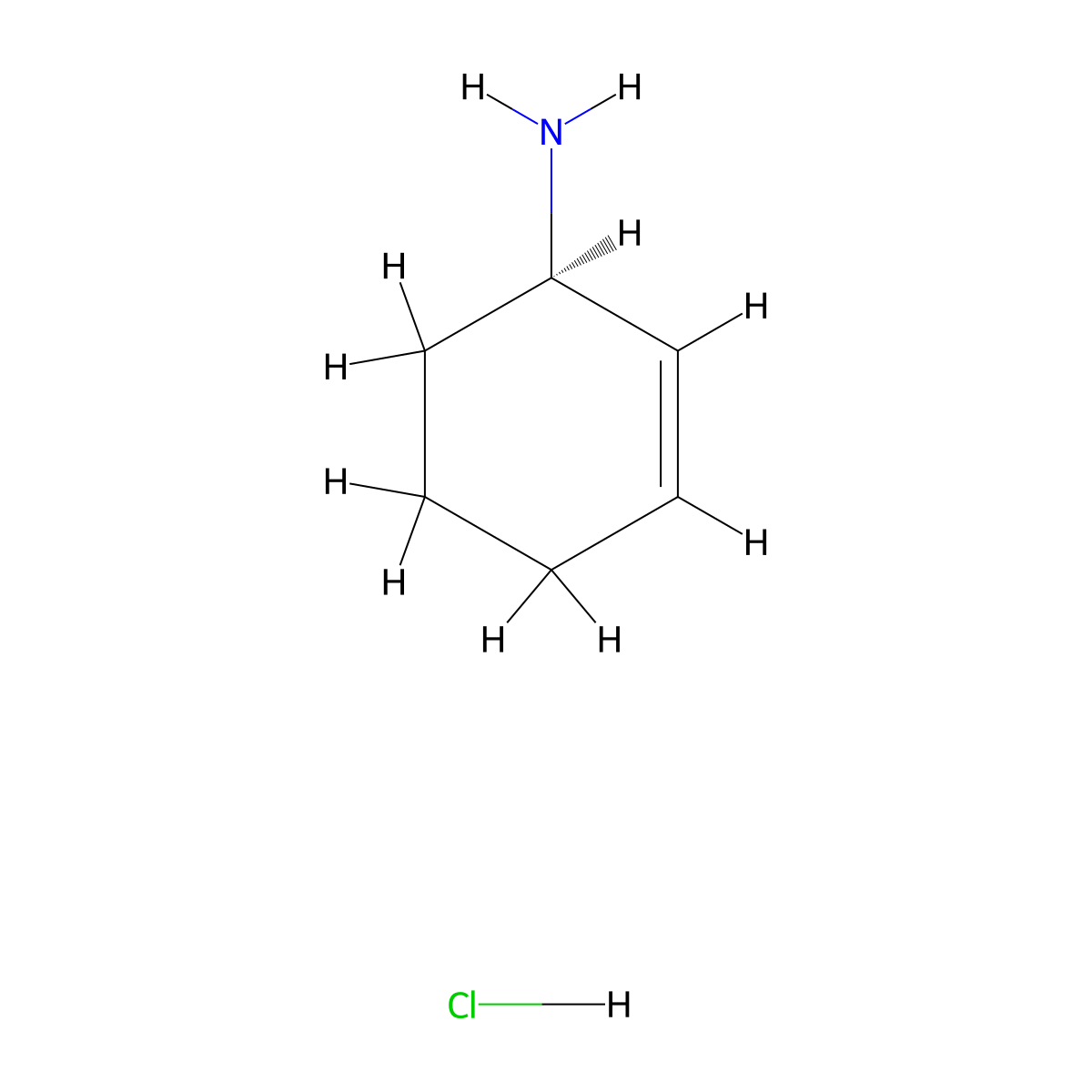 (1R)-cyclohex-2-en-1-amine hydrochloride molecular structure, CAS 134409-62-4